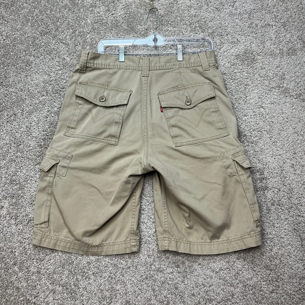 Levi's Cargo Shorts Men 31 Tan Khaki Workwear Flap Pocket Utility Twill EUC